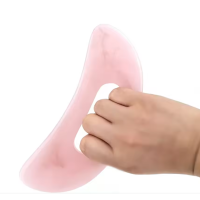 Шкребок Gua Sha Рожевий 18*8 см Масажер для обличчя Шкребок для масажу обличчя Масажер гуа-ша