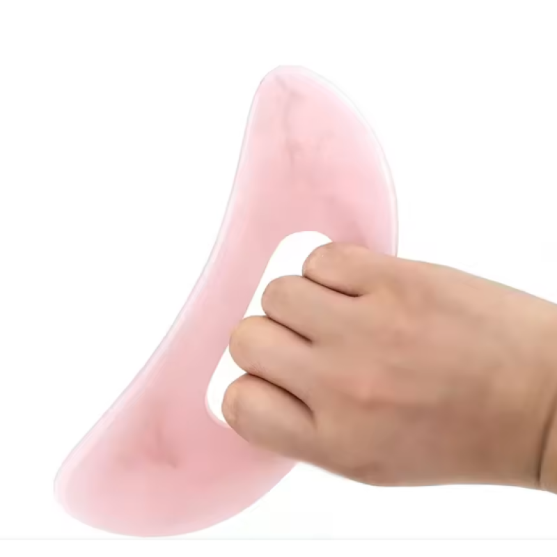 Шкребок Gua Sha Рожевий 18*8 см Масажер для обличчя Шкребок для масажу обличчя Масажер гуа-ша